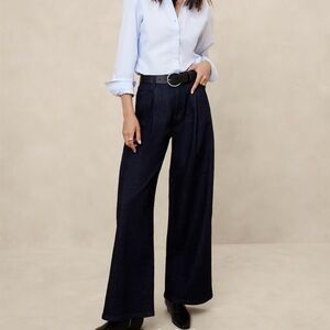 Banana Republic Luxe High Rise Trouser Jean, NWT, size 29/8, dark indigo wash